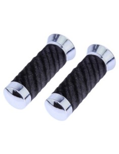 Custom Swirl Velour Grips 7/8 long 130mm Black.